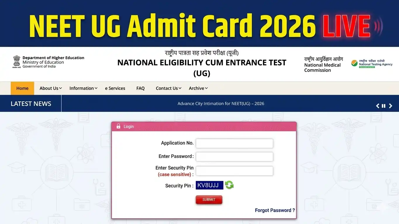 Neet Ug Admit Card 2026 Download Direct Link