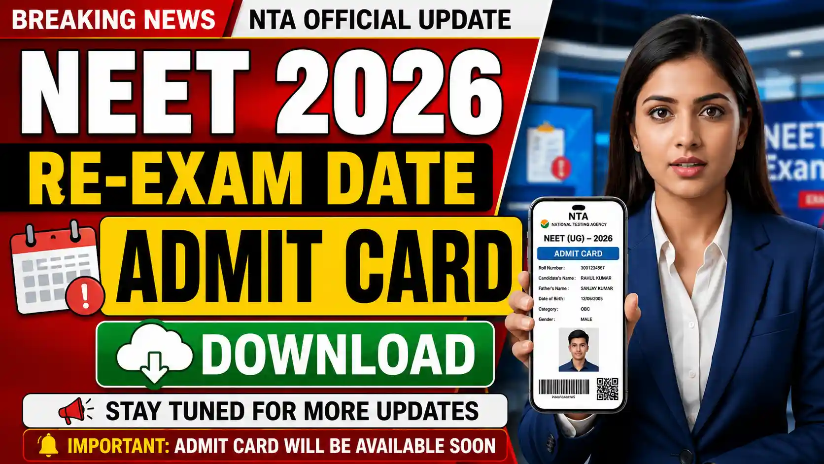 Neet 2026 Re-Exam Admit Card